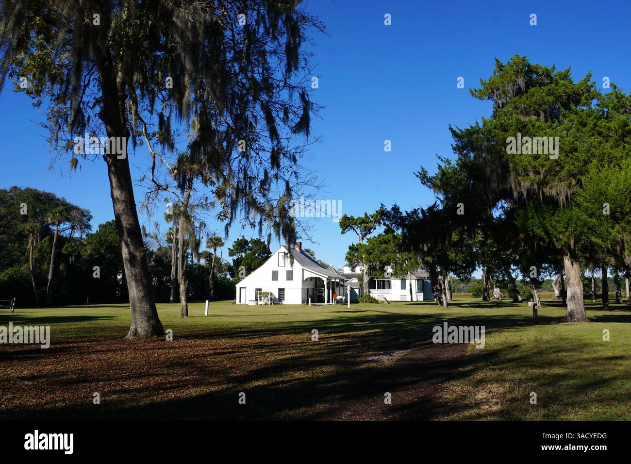 Das wichtigste Plantagenhaus der Kingsley Plantation, eine historische Plantage im Süden des 19. Jahrhunderts in Jacksonville, Florida, USA Stockfoto