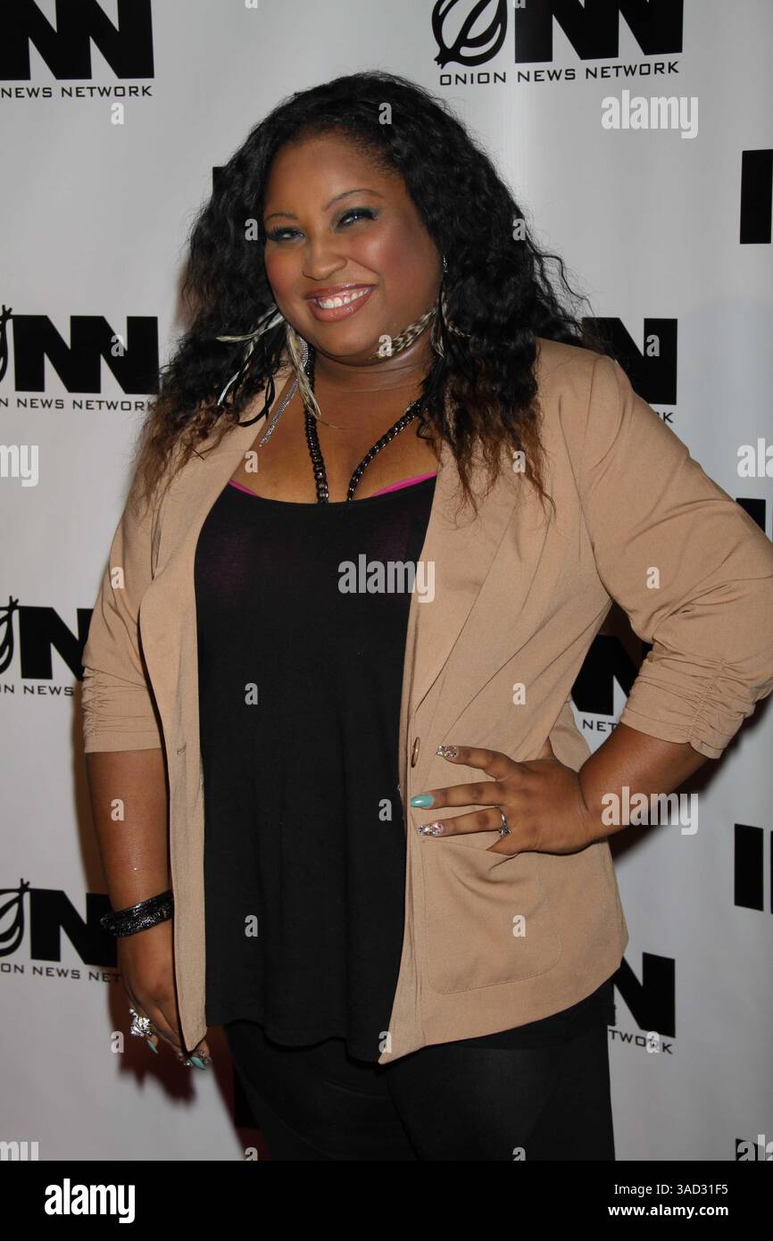 3. Oktober 2011 - New York, New York, USA - TANISHA THOMAS ''Bad Girl's Club''.at ''Onion News Network '' on IFC Staffel 2.at the News Museum at 235 Bowery St 10-3-2011. 2011.(Bild: © John Barrett/Globe Photos/ZUMAPRESS.com) Stockfoto