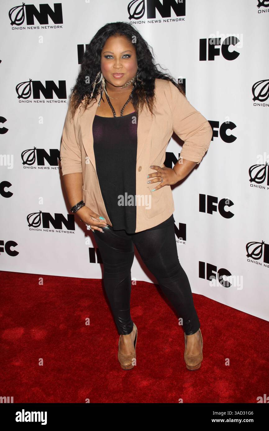 3. Oktober 2011 - New York, New York, USA - TANISHA THOMAS ''Bad Girl's Club''.at ''Onion News Network '' on IFC Staffel 2.at the News Museum at 235 Bowery St 10-3-2011. 2011.(Bild: © John Barrett/Globe Photos/ZUMAPRESS.com) Stockfoto