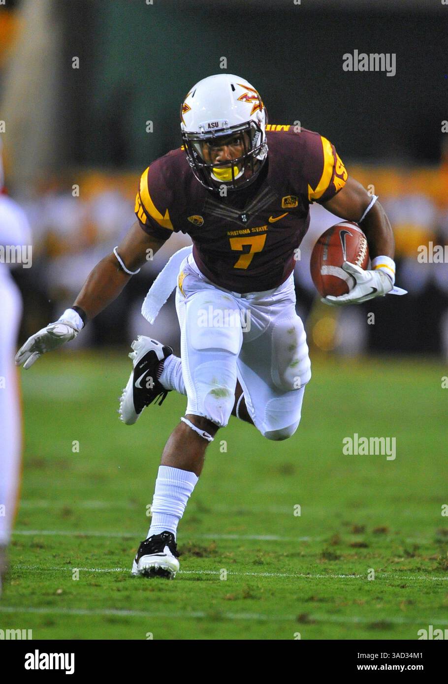 Oktober 2011 . Arizona State Sun Devils Wide Receiver Kyle Middlebrooks (7) läuft mit dem Ball während eines Spiels zwischen den Oregon State Beavers und den Arizona State Sun Devils im Sun Devil Stadium in Tempe, Arizona. Arizona State gewinnt 35:20. Manny Flores/CSM(Credit Image: © Manny Flores/Cal Sport Media/ZUMAPRESS.com) Stockfoto