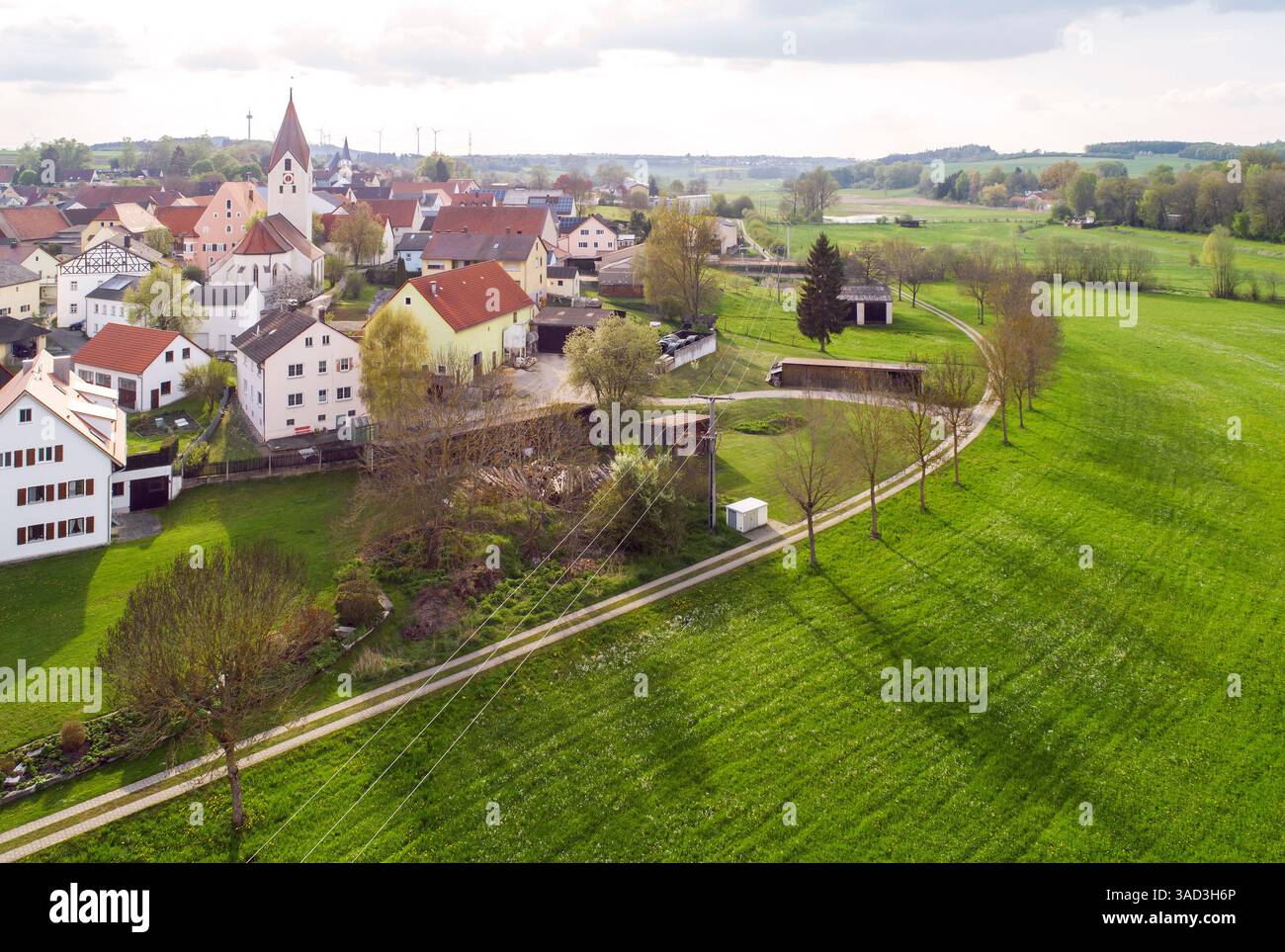 Drohnenbild von Nennslingen Stockfoto