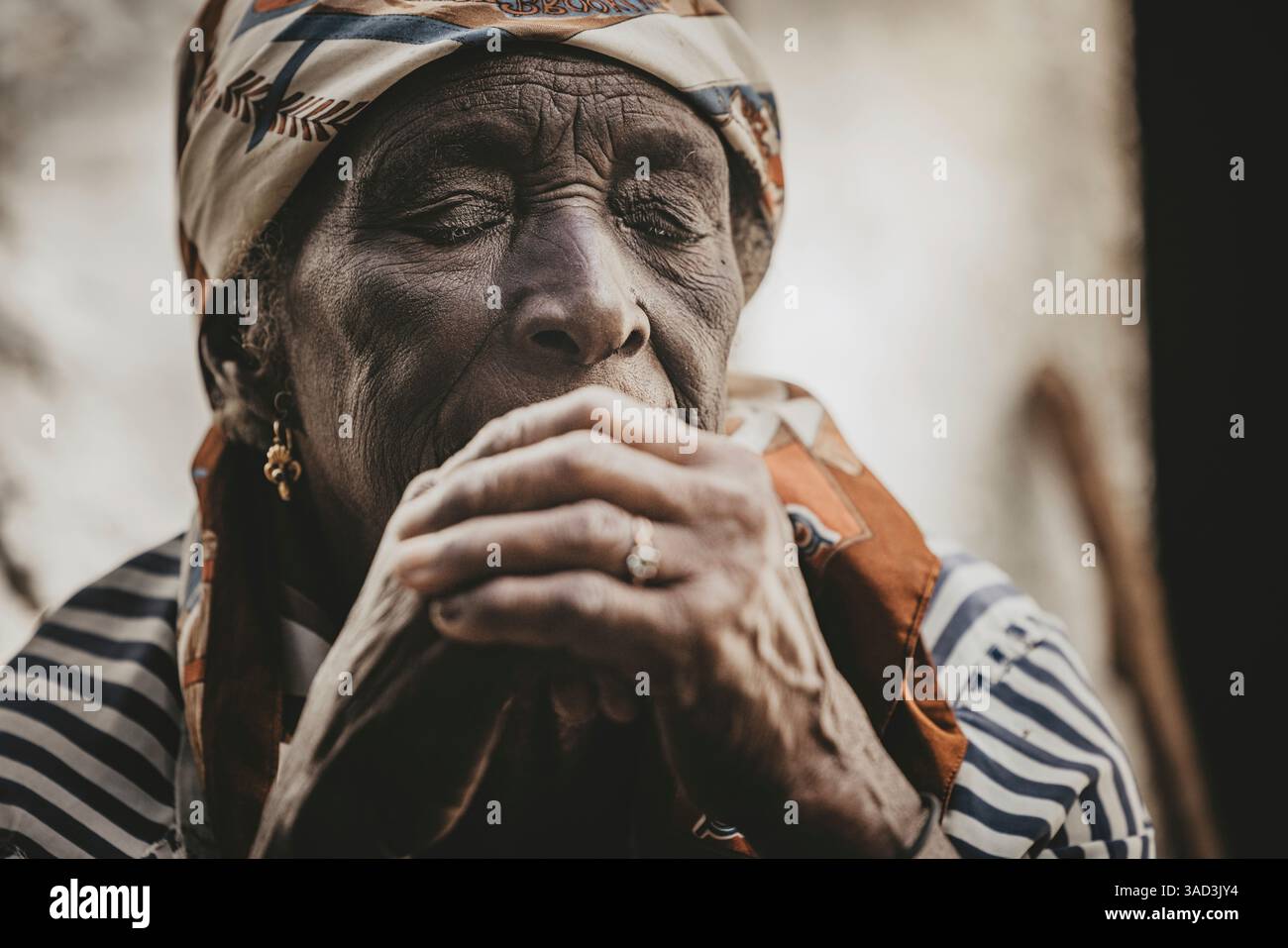 Alte Frau, Tarrafal, Kap Verde, Westafrika Stockfoto