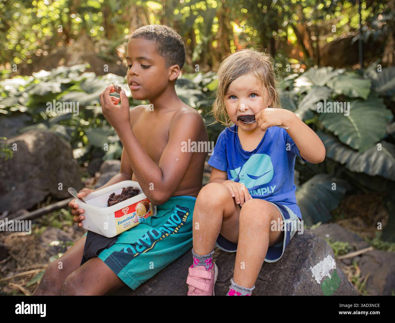 Kinder in der Natur, Tarrafal, Kap Verde, Westafrika Stockfoto