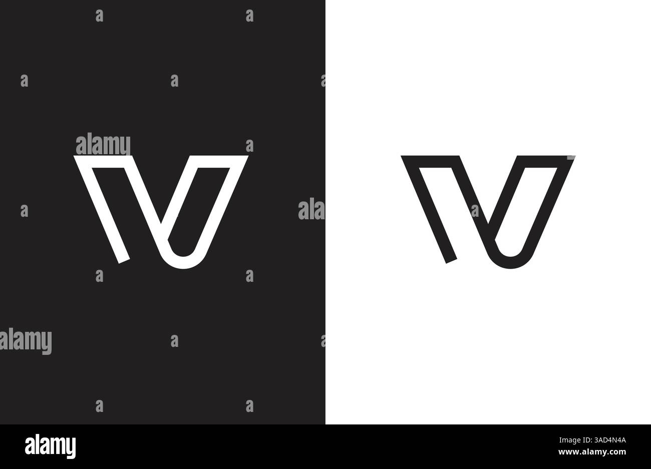 Einzigartiges Design mit Logo-Buchstabe V Stock Vektor