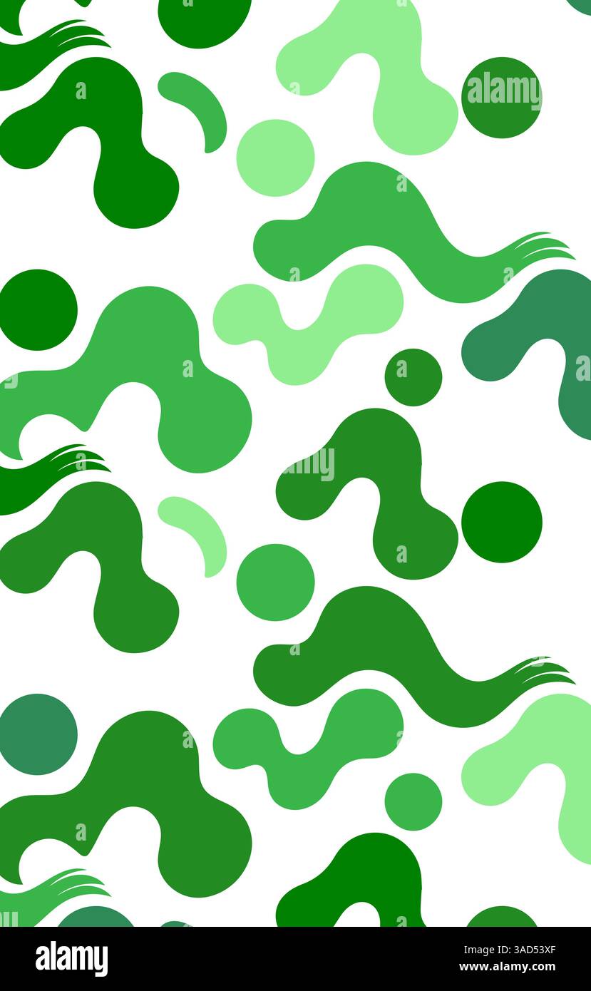 Abstraktes grünes Camouflage-Muster mit organischen Formen und Punkten Design für die Natur inspiriert kreative und stilvolle künstlerische Hintergründe Stock Vektor
