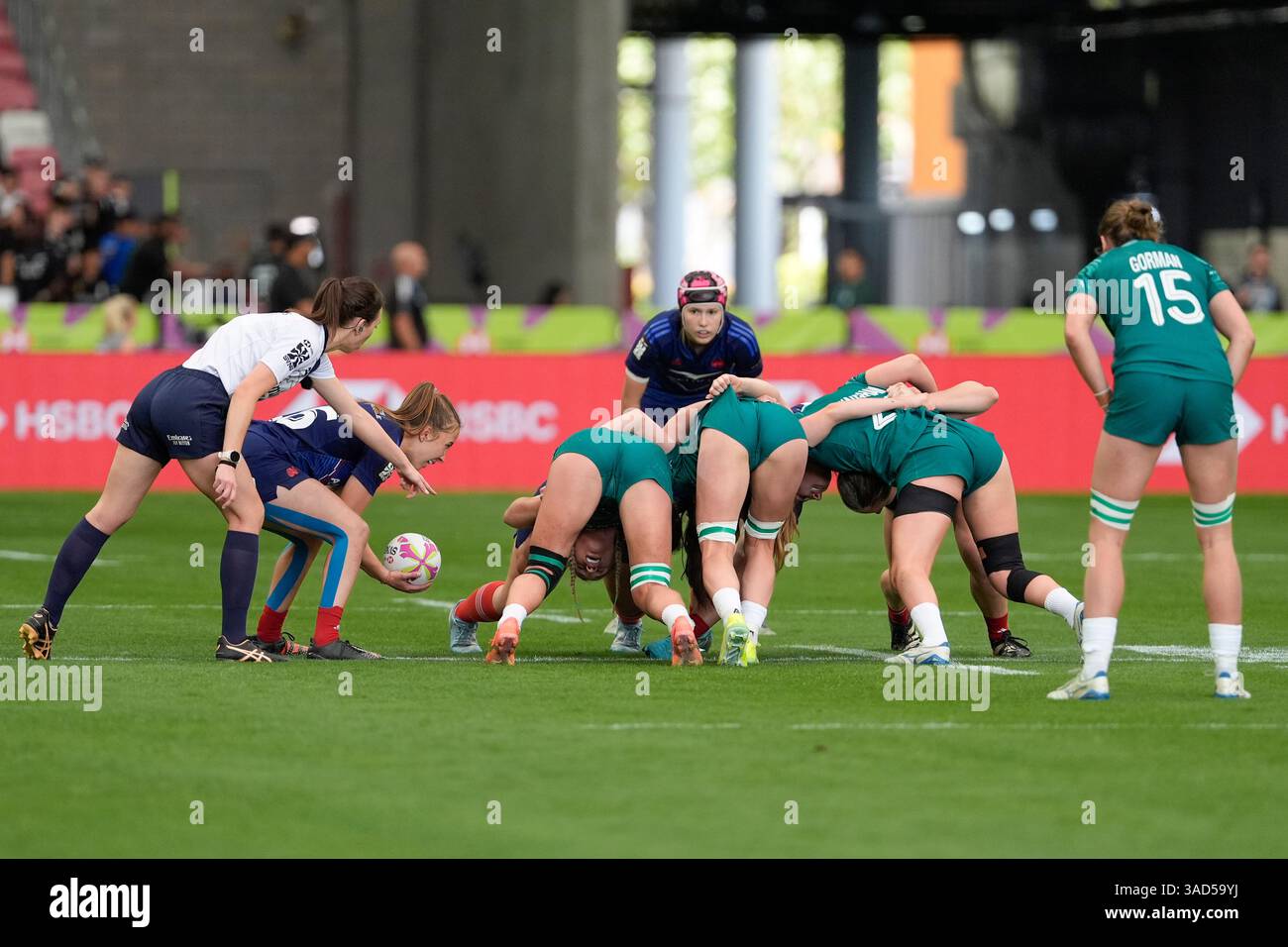 Singapur National Stadium, Singapur. April 2025. HSBC International Rugby Sevens Singapore Day 1; Credit: Action Plus Sports/Alamy Live News Stockfoto