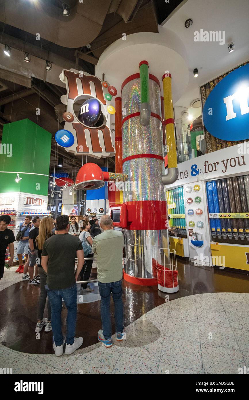 M&M's World Store in 1600 Broadway, Times Square, Manhattan, New York City, USA Stockfoto