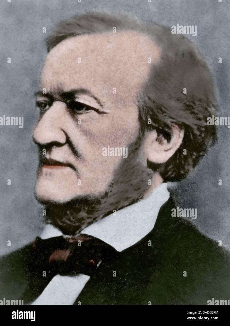 Richard Wagner (1813-1883). Deutscher Komponist. Hochformat. Spätere Färbung. Stockfoto Richard Wagner (1813-1883). Deutscher Komponist. Hochformat. Spätere Färbung. Stockfoto