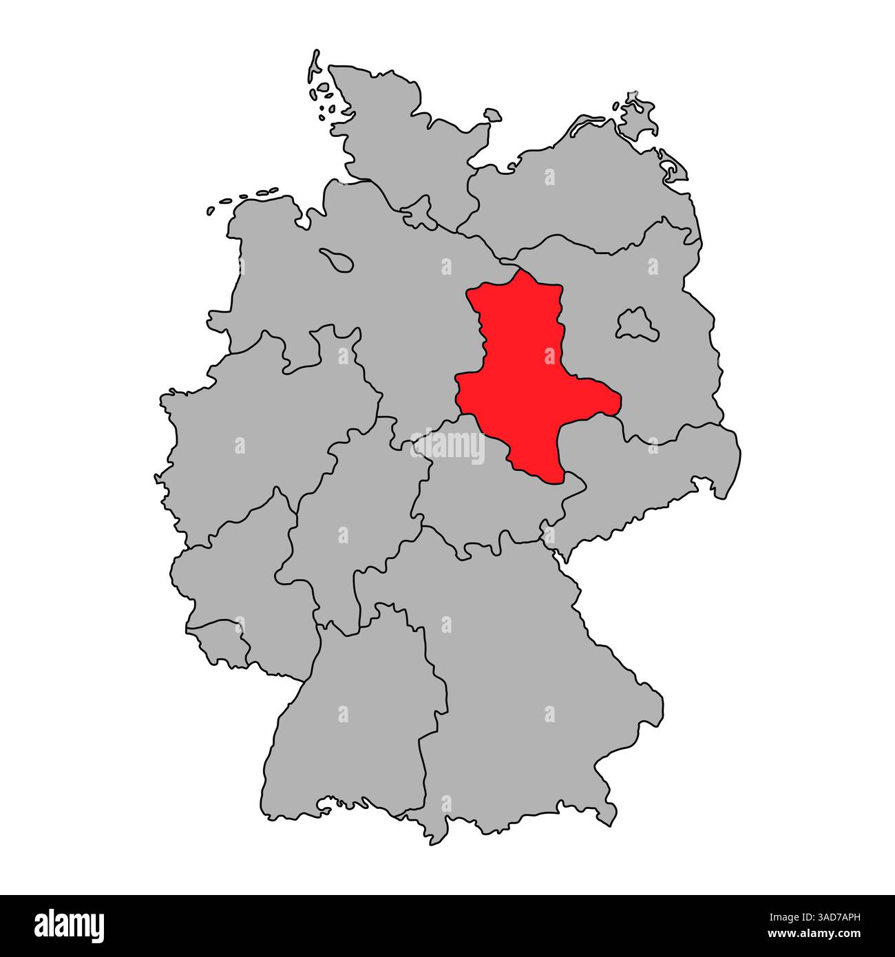 Deutschland Karte Symbol von Sachsen-Anhalt, Geographie leer Konzept, isolierte Grafik Hintergrund Vektor-Illustration . Stock Vektor