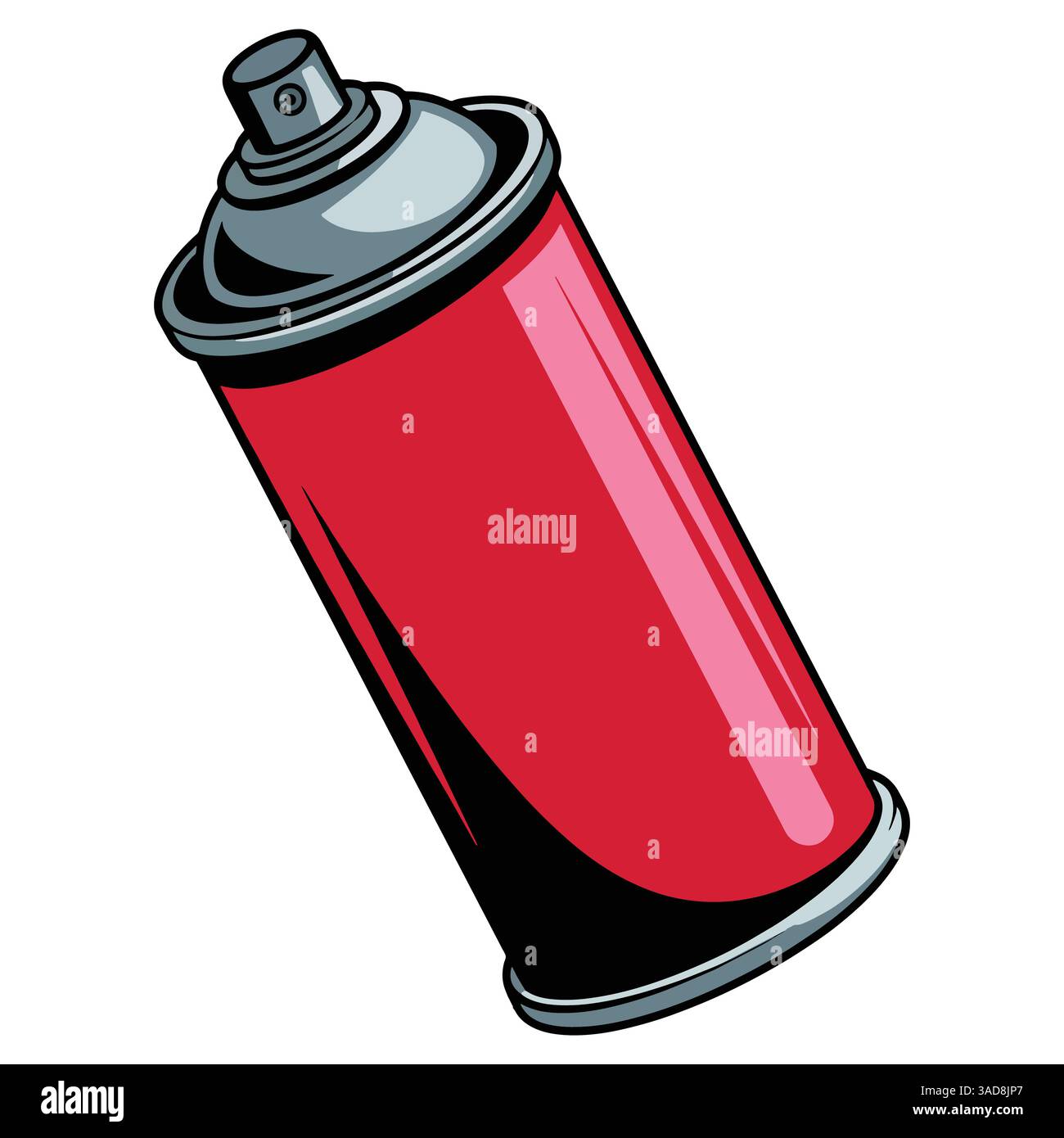Symbol Sprühdose Vektor flach. Einfache Illustration von Cartoon-Aerosolen mit roter Farbflasche, Graffiti-Tools und Logo-Design. Isoliert auf weißem Hintergrund Stock Vektor