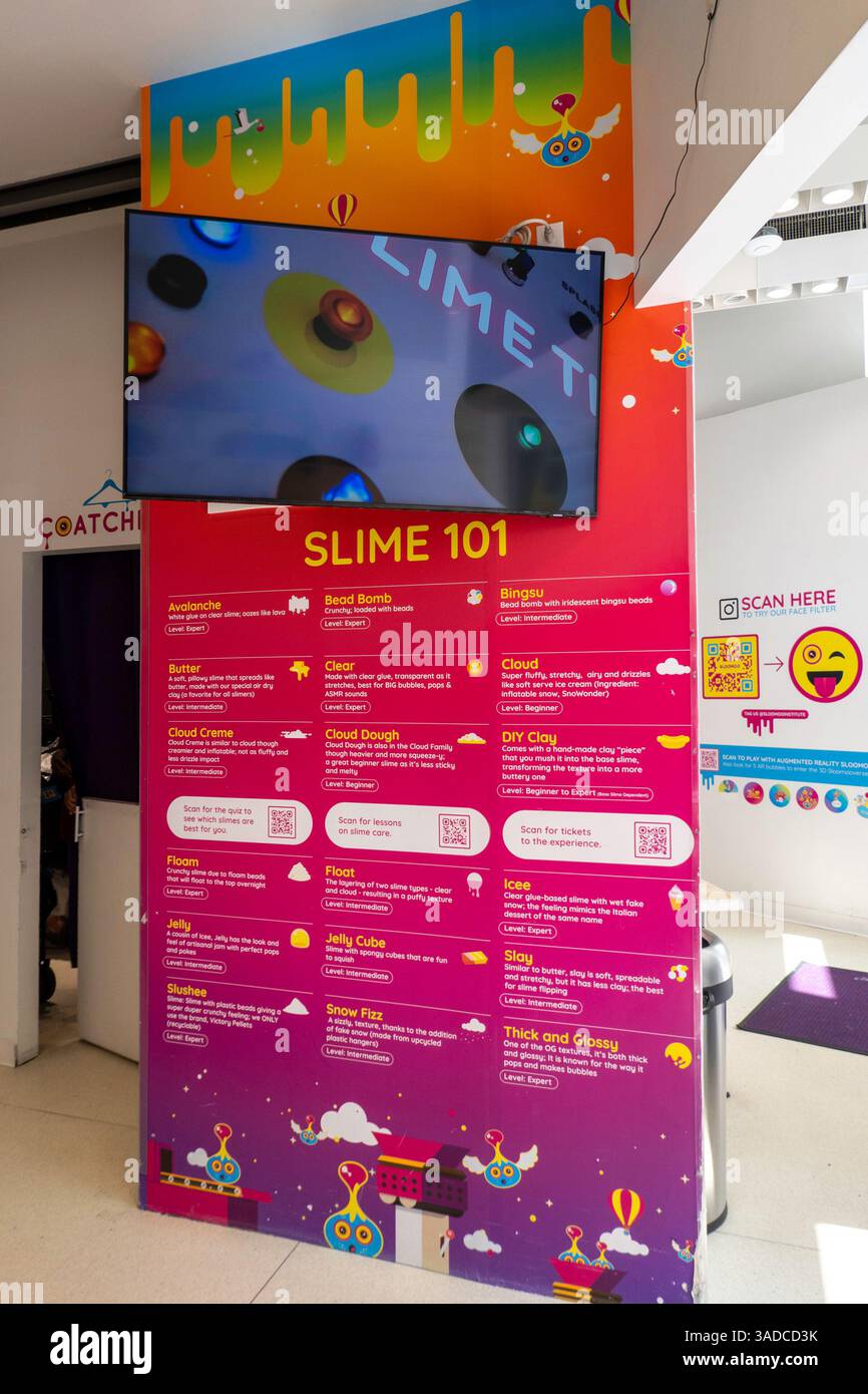 Das Sloomoo Institute ist ein Schleimmuseum in New York City, USA 2025 Stockfoto