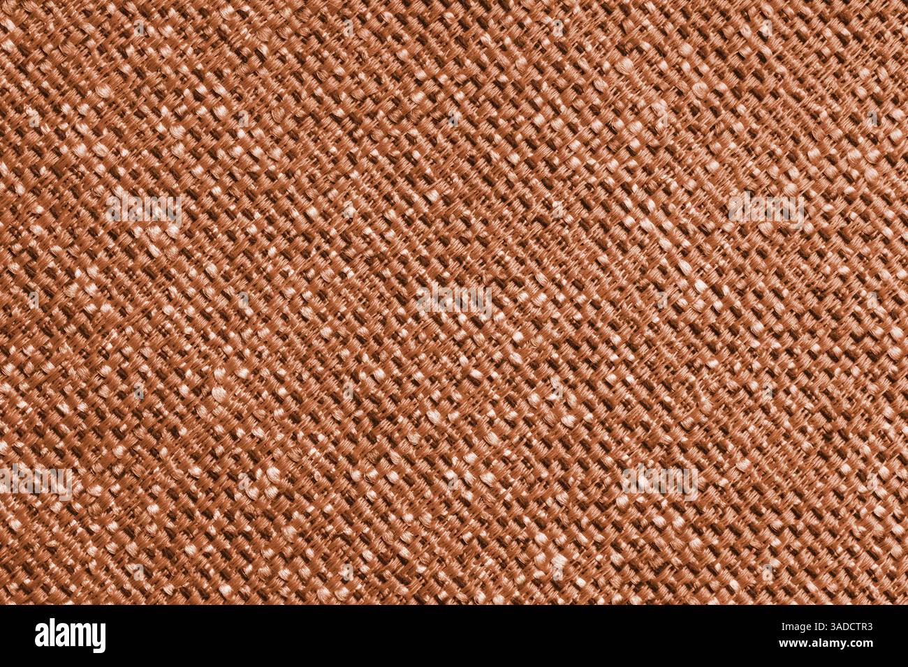 Polsterung orangefarbener Jacquard-Stoff diagonal grobe Webstruktur Nahaufnahme, Makro. Textilhintergrund, Möbel Textilmaterial, Tapete, BA Stockfoto