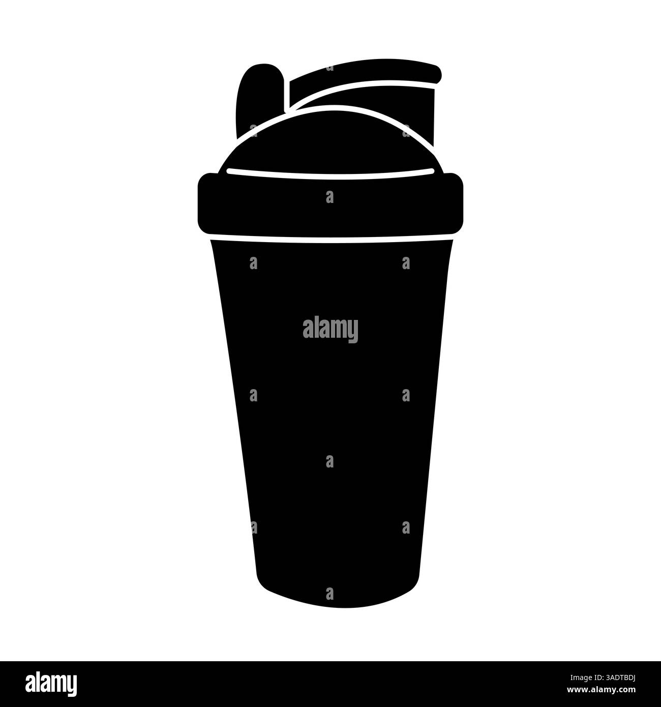 Eleganter schwarzer Shaker-Becher zum effektiven Mischen von Proteingetränken und Smoothies Stock Vektor