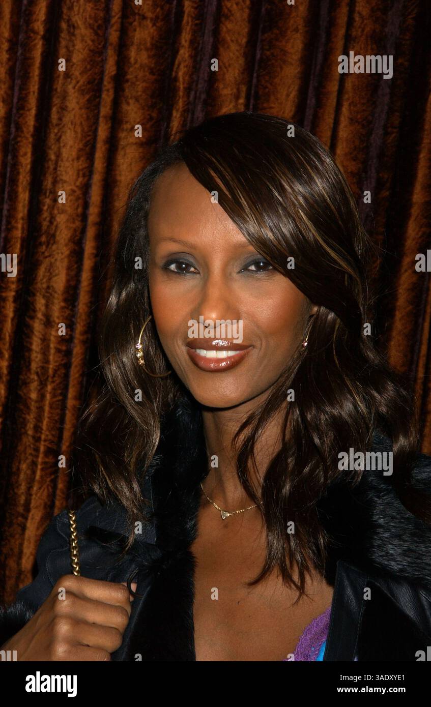 März 2004; New York, NY, USA; IMAN bei „Lets Hear IT for the Girls“, einer Veranstaltung zur Förderung von Preisträgern für den Lower East Girls Club AZT The Bowery Ballroom. . (Bild: Dan Herrick/ZUMAPRESS.com) Stockfoto