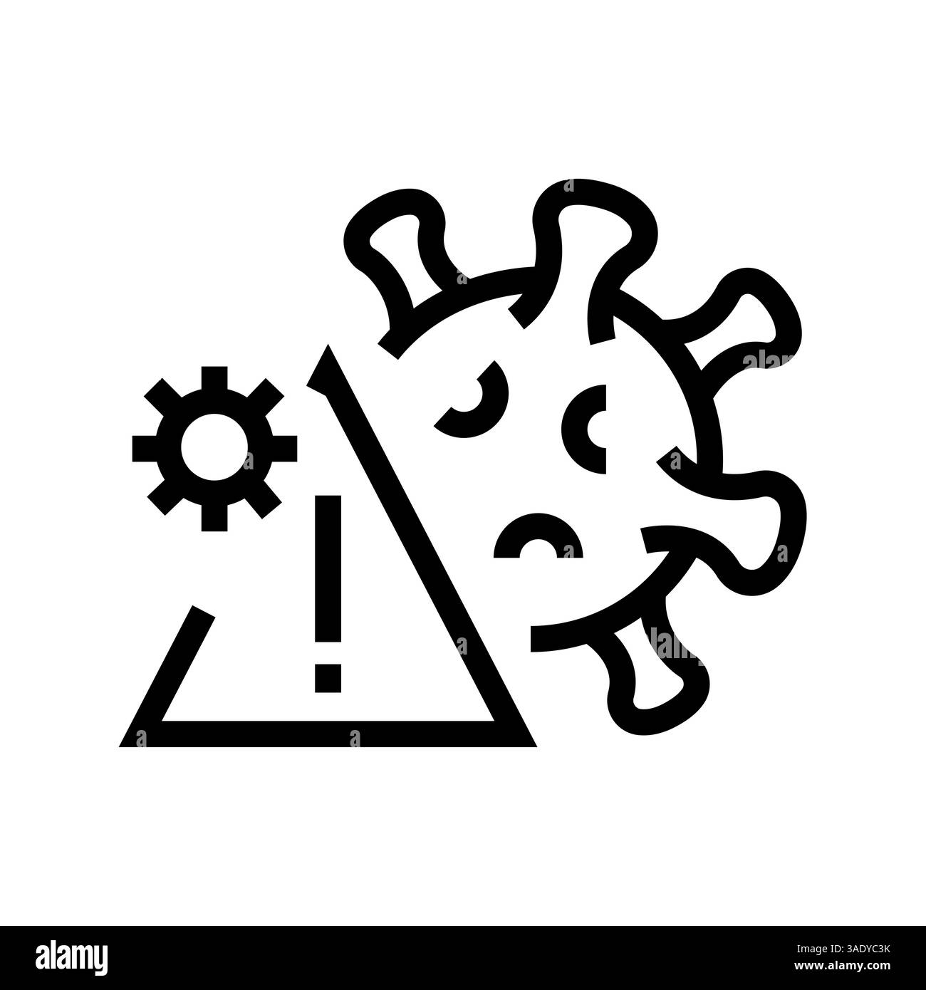 Influenza Black Line Symbol für digitale und gedruckte Projekte. Minimale bereinigte Symbole für Apps und Websites. Stockfoto