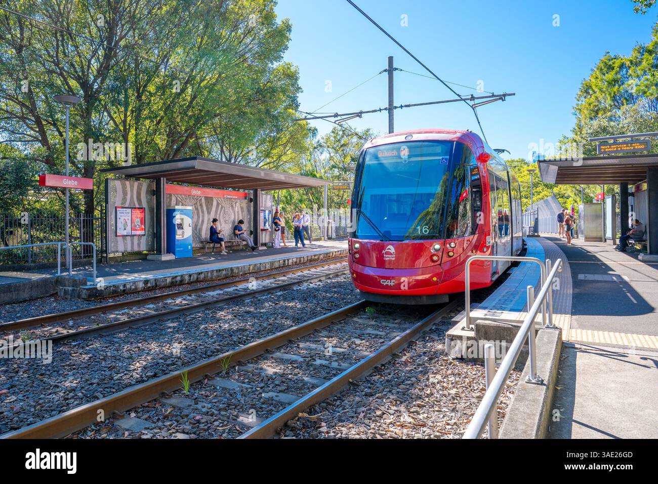 Der Bahnhof Glebe Light Rail in Sydney, Australien, wurde an einer ...