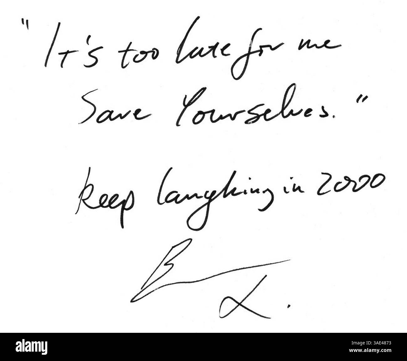 Dezember 2001; Madrid, SPANIEN; nur Verkauf in den USA! Schauspieler EWAN MCGREGOR sagt: "Es ist zu spät für mich, rette dich. Lachen Sie weiter auf Papier für den Fotografen ALISTAIR MORRISON' fotografische Exposition 'REFLECT'. Erlöse kommen bedürftigen Kindern zugute. (Kreditbild: Remi Agency/ZUMAPRESS.com) Stockfoto