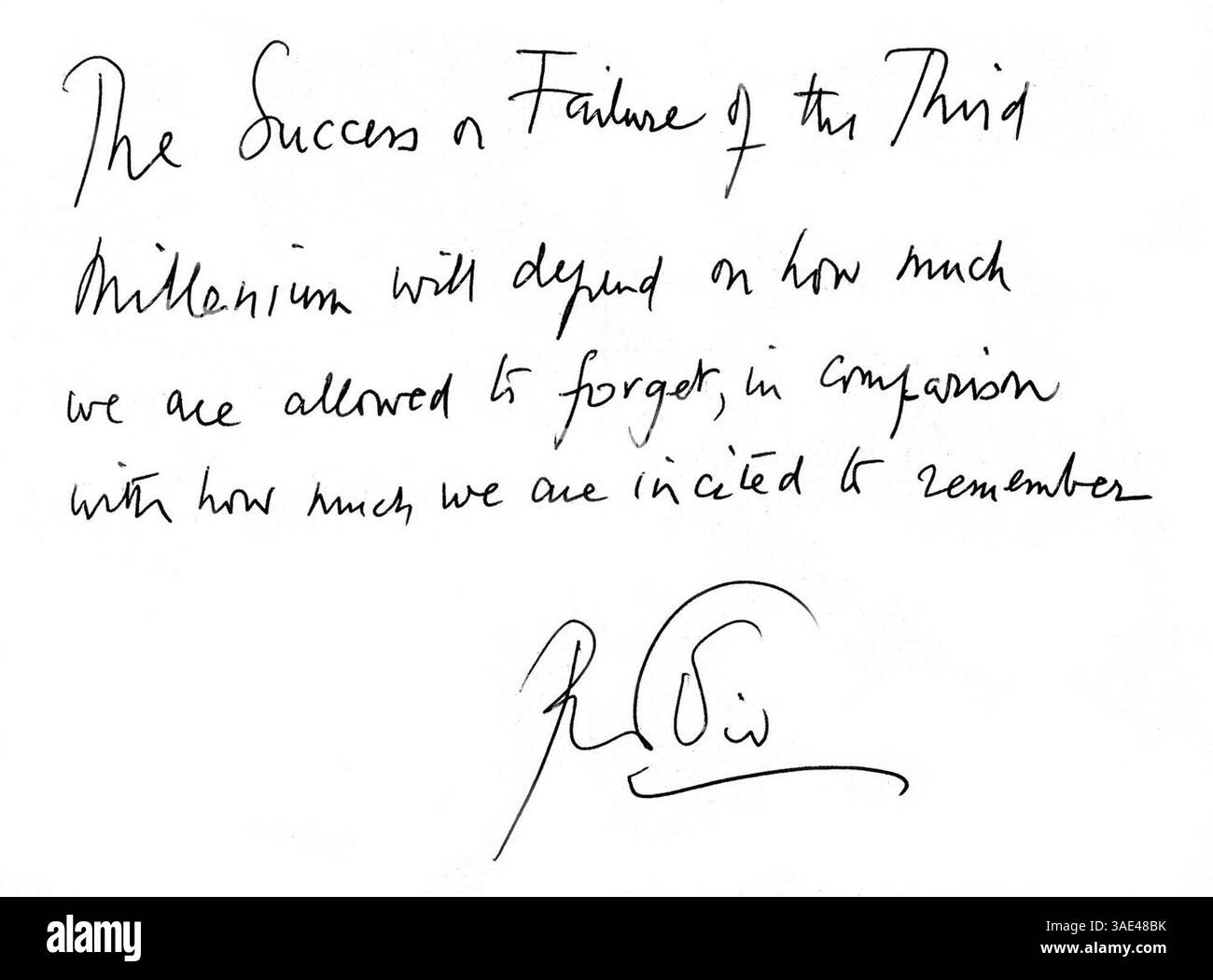 Dezember 2001; Madrid, SPANIEN; nur Verkauf in den USA! Schauspieler PETER USTINOV schreibt über das 3. Jahrtausend für die fotografische Exposition des Fotografen ALISTAIR MORRISON 'REFLECT'. Erlöse kommen bedürftigen Kindern zugute. (Kreditbild: Remi Agency/ZUMAPRESS.com) Stockfoto