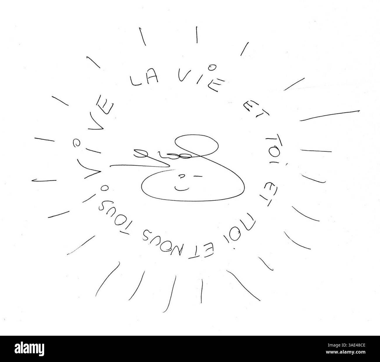 Dezember 2001; Madrid, SPANIEN; nur Verkauf in den USA! Der französische Tennisspieler YANNICK NOAH legt den Stift auf Papier für die fotografische Exposition des Fotografen ALISTAIR MORRISON „REFLECT“. Erlöse kommen bedürftigen Kindern zugute. (Kreditbild: Remi Agency/ZUMAPRESS.com) Stockfoto