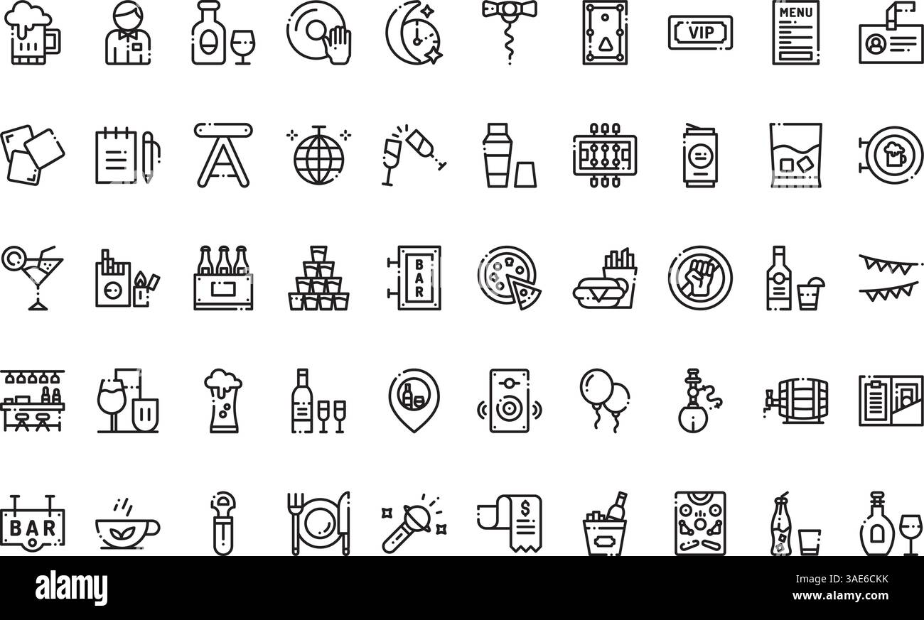 Hochwertige Sammlung von Vektorsymbolen mit editierbarer Kontur. Ideal für professionelle und kreative Projekte Stock Vektor