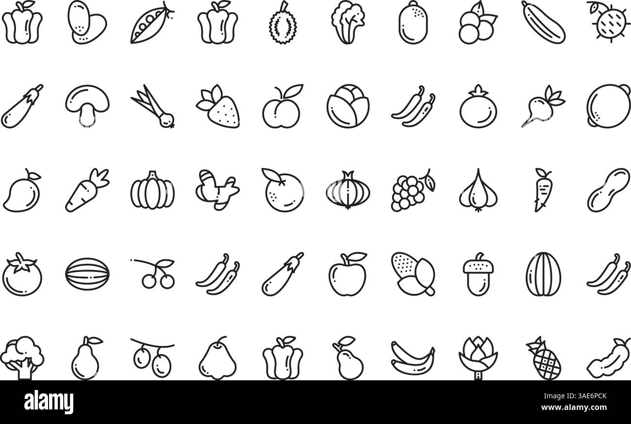 Hochwertige Sammlung von Vektorsymbolen mit editierbarer Kontur. Ideal für professionelle und kreative Projekte Stock Vektor