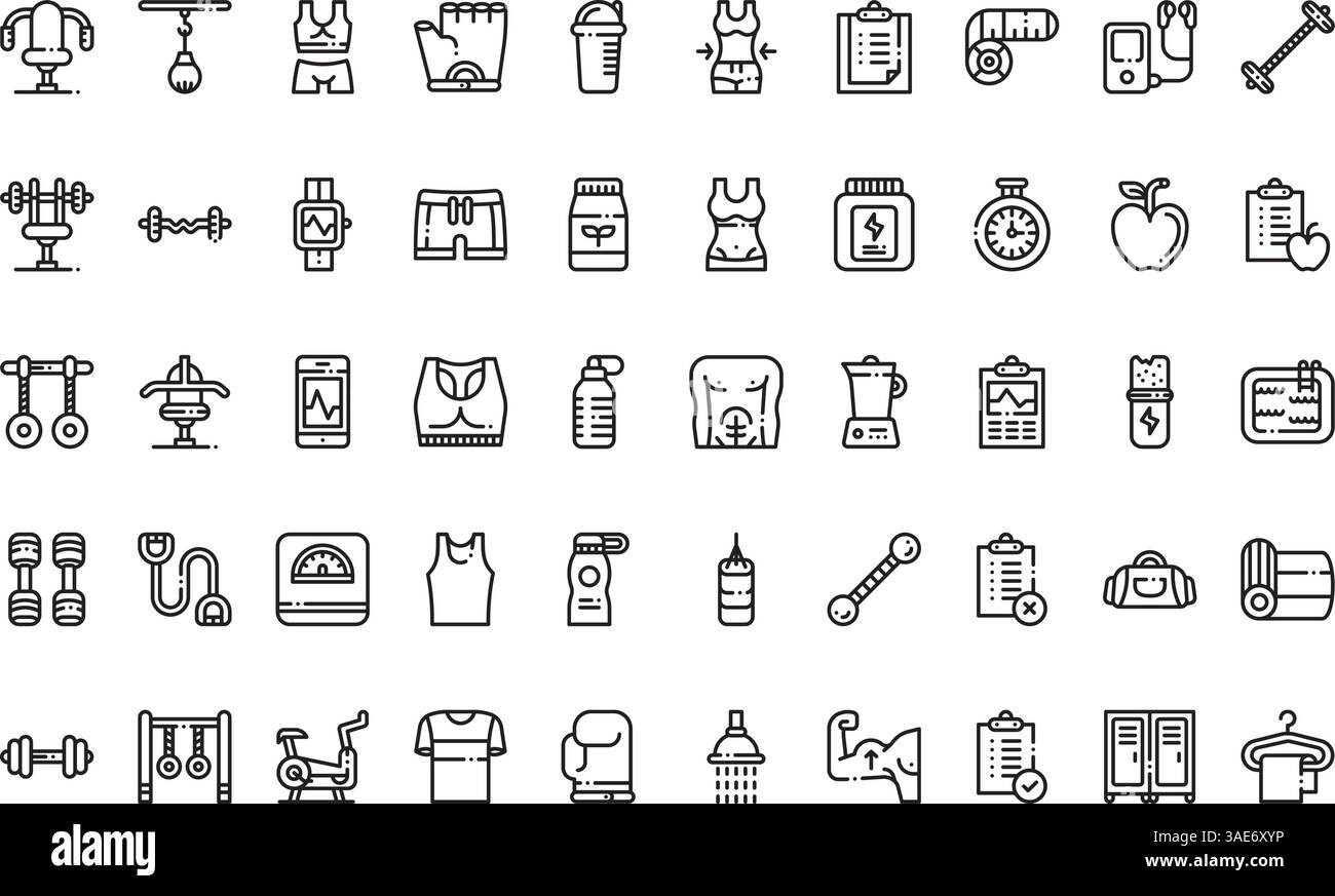 Hochwertige Sammlung von Vektorsymbolen mit editierbarer Kontur. Ideal für professionelle und kreative Projekte Stock Vektor