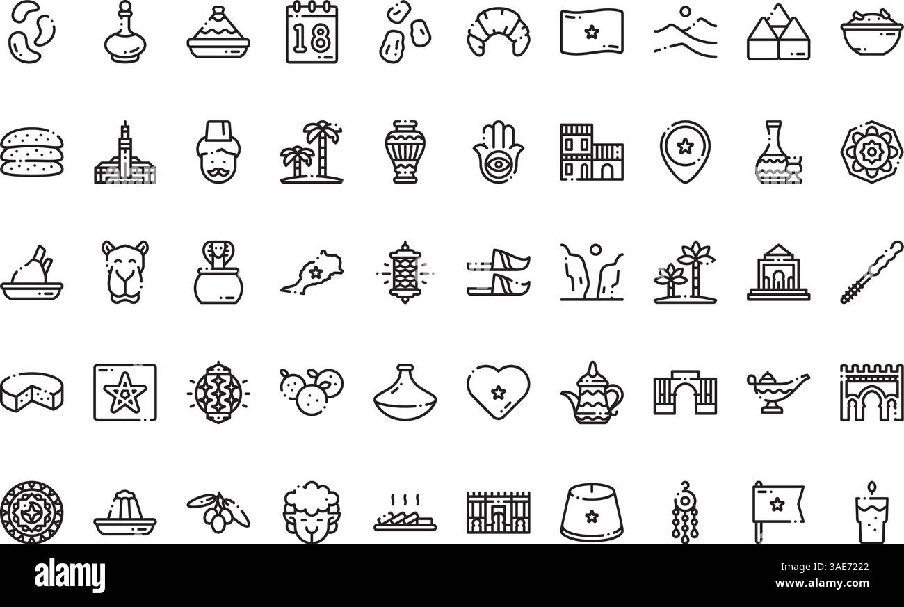 Hochwertige Sammlung von Vektorsymbolen mit editierbarer Kontur. Ideal für professionelle und kreative Projekte Stock Vektor