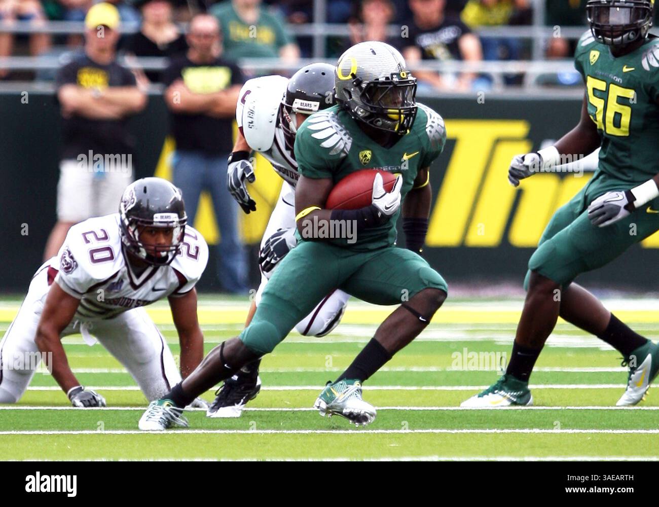 17. September 2011: De'Anthony Thomas #6 in Aktion während des NCAA Football Spiels zwischen den Oregon Ducks und Southern Missouri im Autzen Stadium, Eugene OR (Credit Image: © Larry C. Lawson/Cal Sport Media/ZUMAPRESS.com) Stockfoto