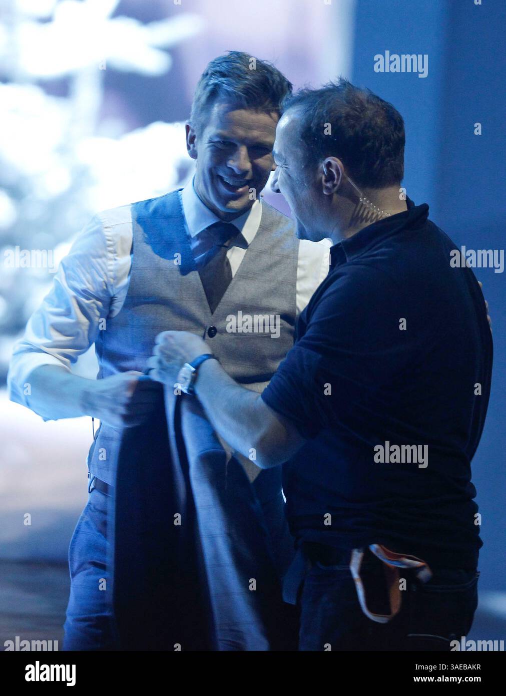 ZDF TV Show Wetten das aus Freiburg am Samstag, 08.12.2012 mit Markus Lanz aus dem Bildschirm Stockfoto