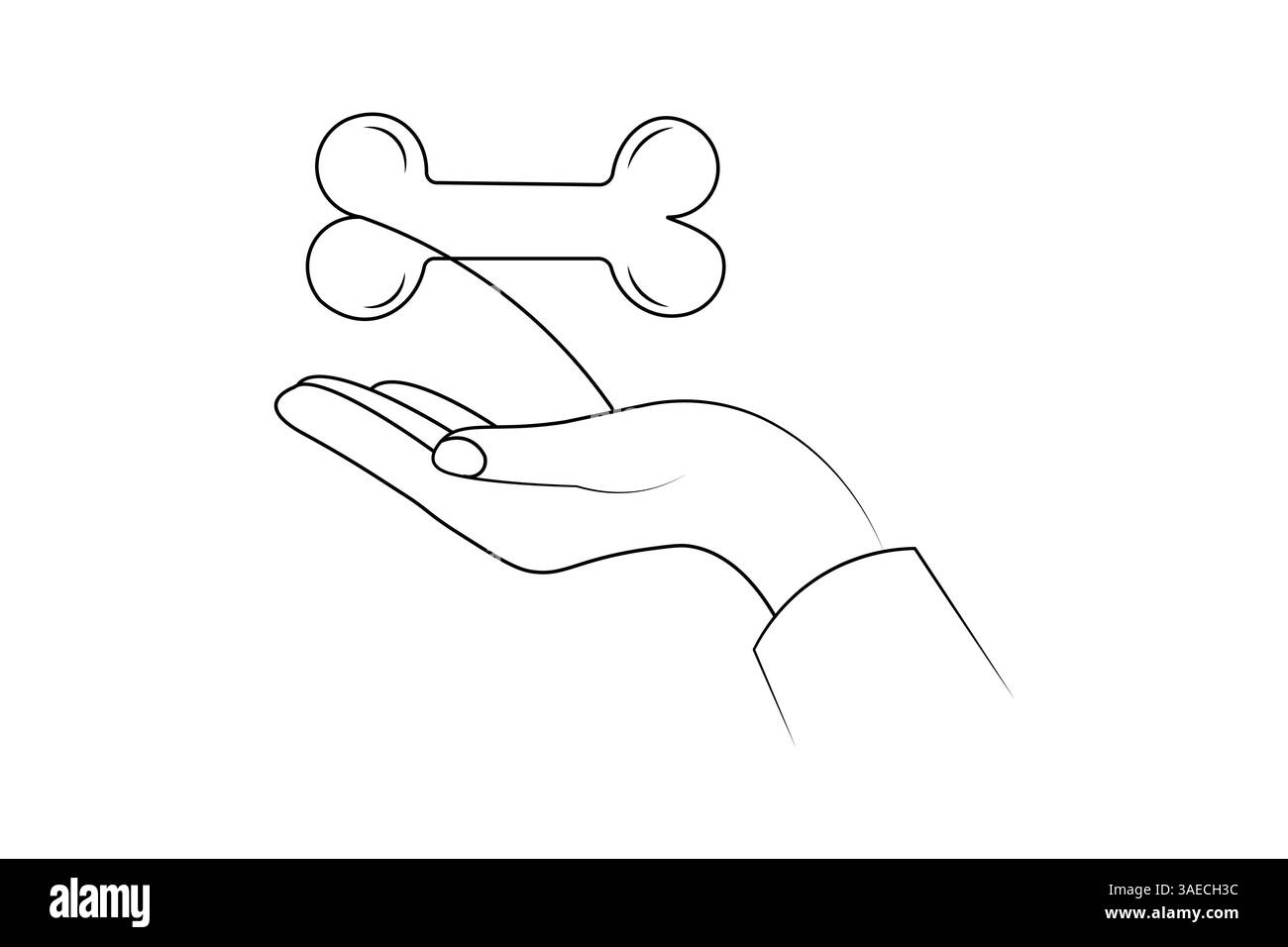 Dog Bone Single Line Art einfache Design Vektor Grafik Illustration Stock Vektor