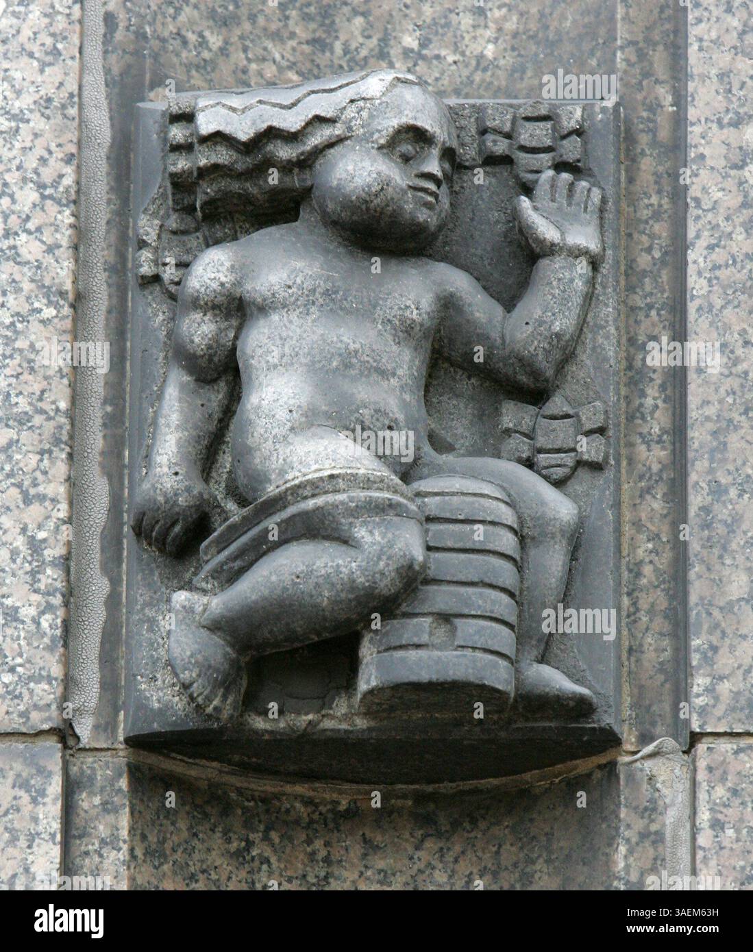 Hilfsarbeiten an der Außenseite des Fisher Building in Detroit am Dienstag, 11. November 2008. . (Kreditbild: Detroit Free Press/ZUMAPRESS.com) Stockfoto