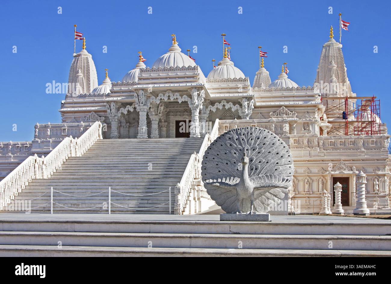 Religiöser Ort der Anbetung, BAPS Swaminarayan Sanstha Hindu Mandir Tempel aus Marmor in Lilburn, Atlanta, Lilburn, USA, Nordamerika Stockfoto