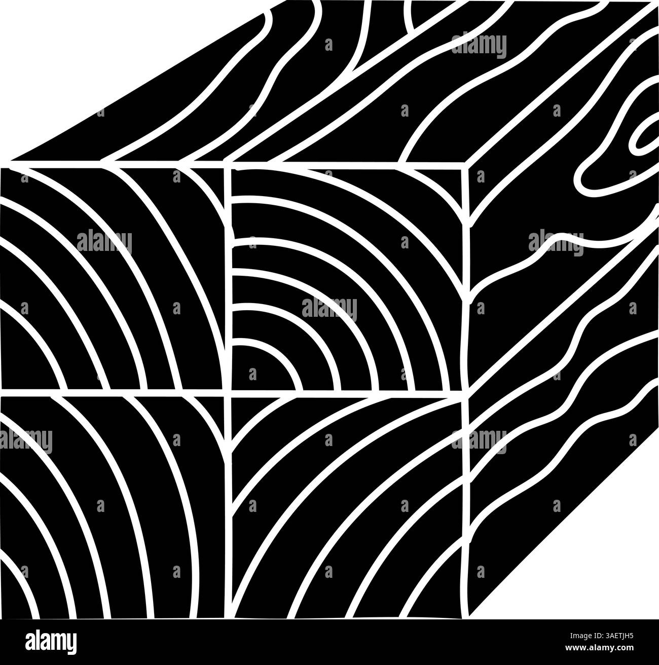 Holzpfosten gestapelt mit schwarzem, handgezeichnetem Symbol Stock Vektor