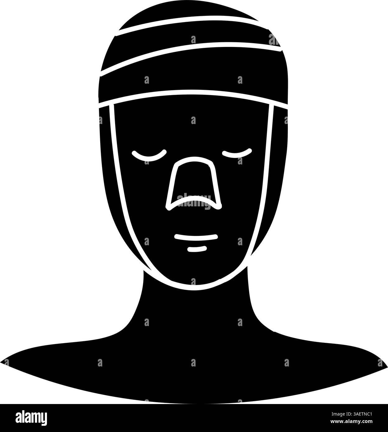 Frauen Schönheit Gesicht plastische Chirurgie Gesicht und Schlinge Augmentation schwarz Hand gezeichnet Symbol Stock Vektor