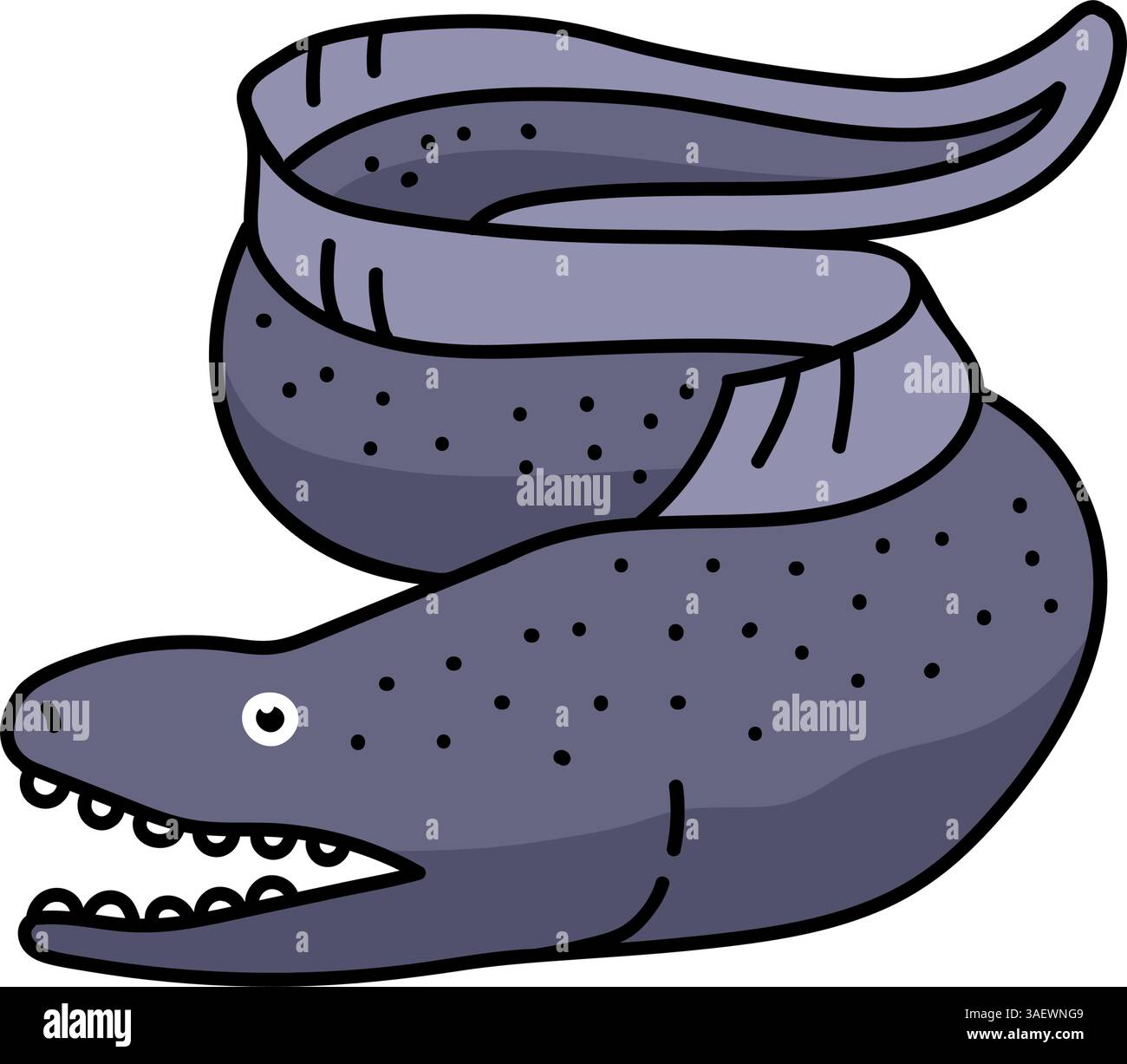 moray Aal Hand gezeichnete Farbe Vektor Illustration Stock Vektor