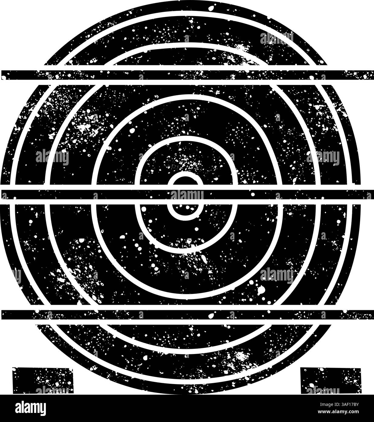 Holz gefräst gestapelt schwarz handgezeichnet Symbol in Grunge-Optik Stock Vektor