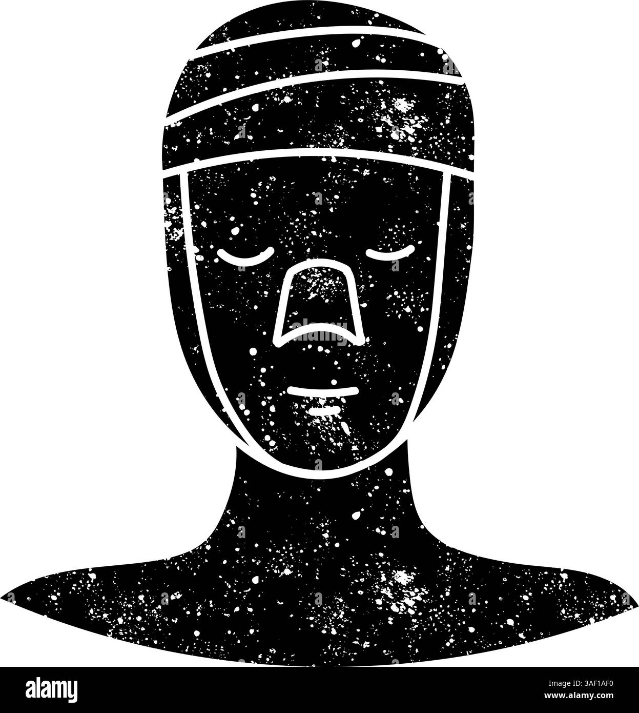 Frauen Schönheit Gesicht plastische Chirurgie Gesicht und Schlinge Augmentation schwarz Hand gezeichnet Symbol im Grunge-Look Stock Vektor