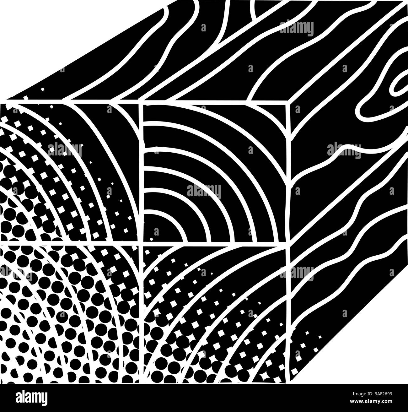 Holzpfosten gestapelt mit schwarzem handgezeichnetem Symbol im Halbtonstil Stock Vektor