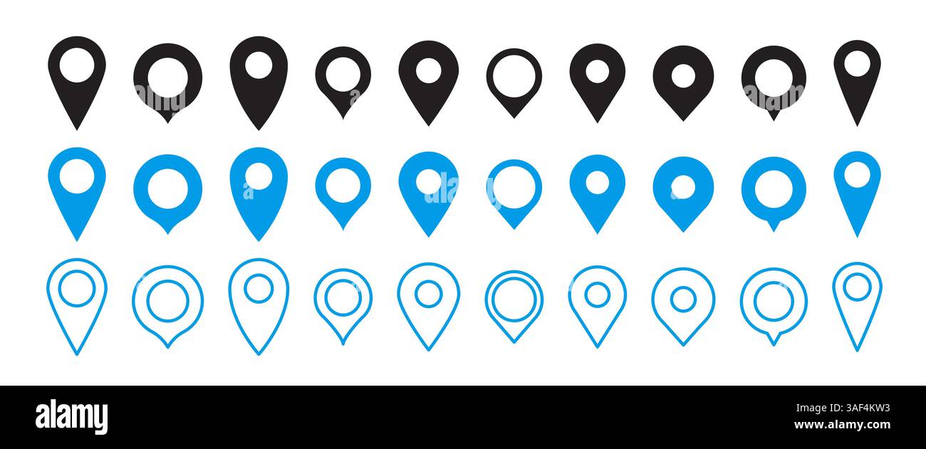 PIN-Sammlung für Position Stock Vektor