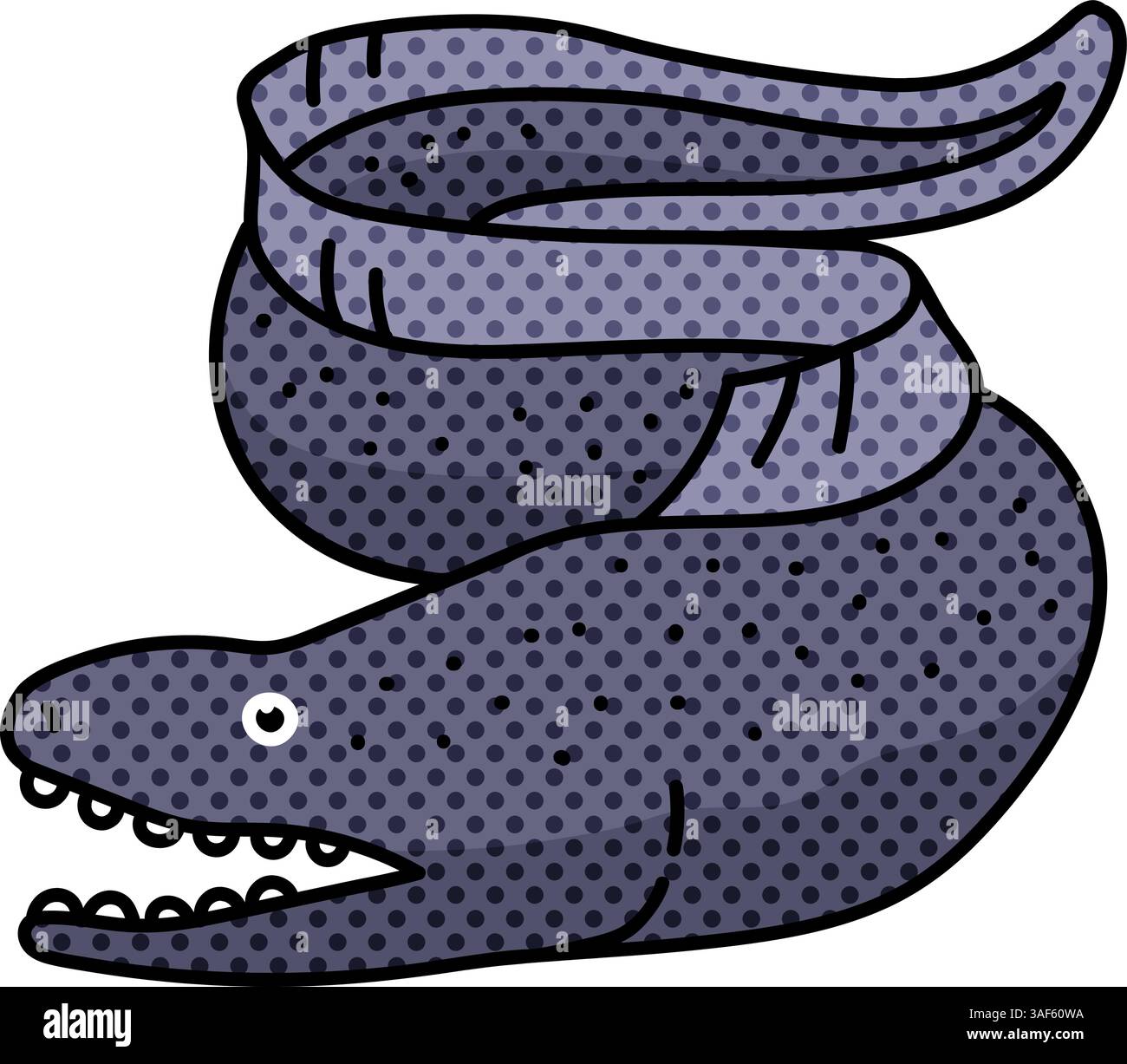 moray Aal Halbton Hand gezeichnete Farbe Vektor Illustration Stock Vektor