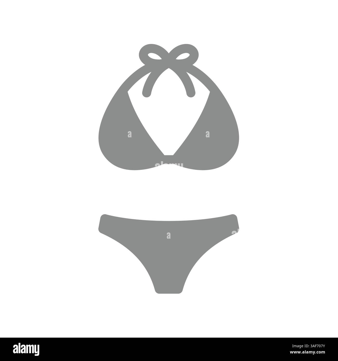 Symbol für Bikinioberteil und unterer Vektor. Badeanzug, Schwimm- oder Badeanzug für Frauen. Stock Vektor