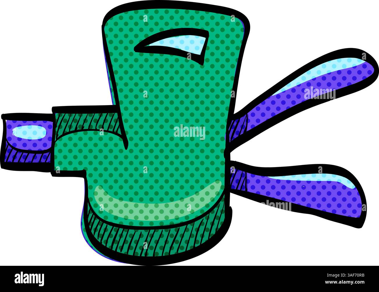 Fahrrad-Schalthebel Halbton-Symbol Hand gezeichnete Farbe Vektor-Illustration Stock Vektor