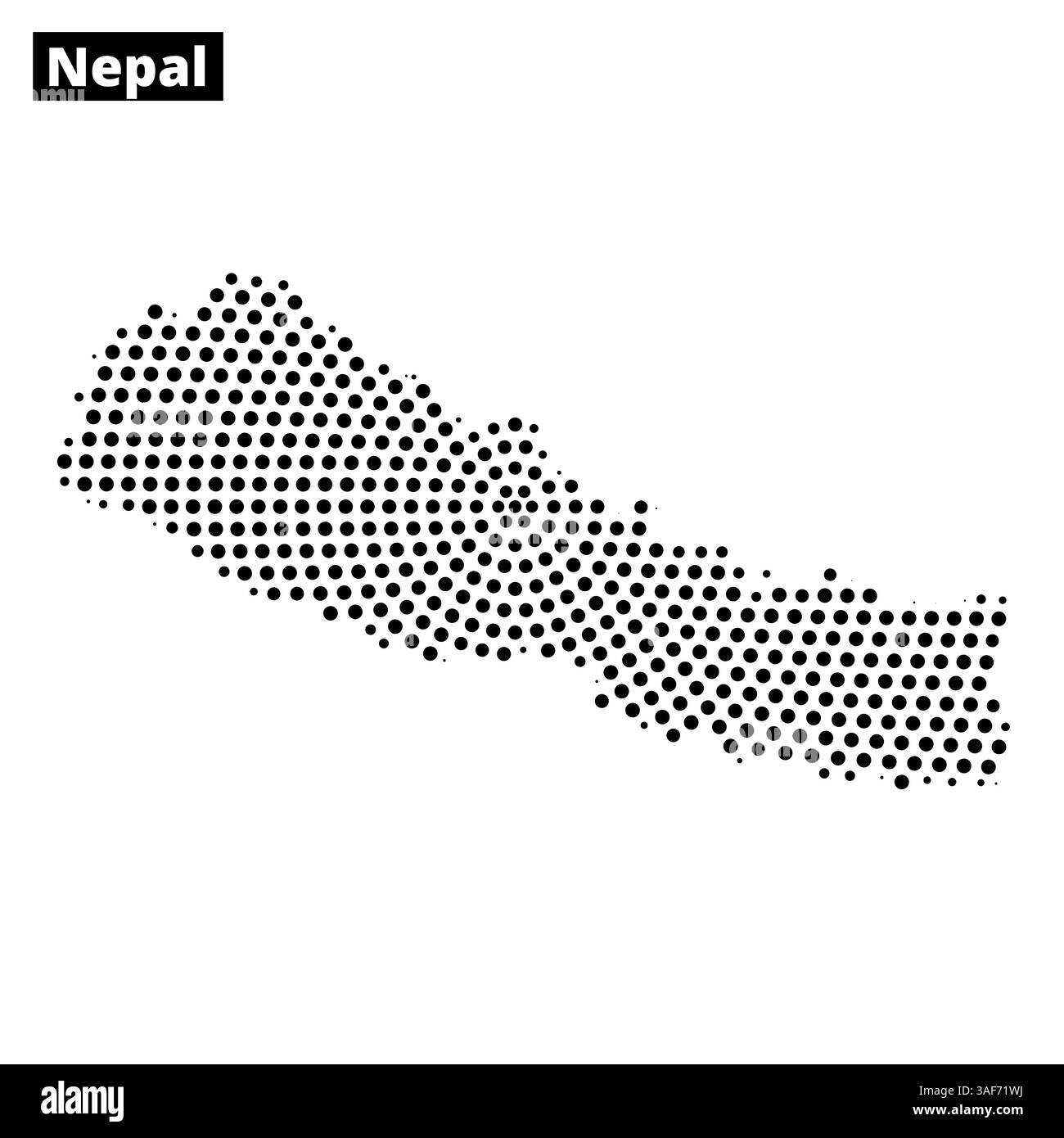 Eine Karte von Nepal, die die Umrisse und geografischen Details des Landes veranschaulicht und Grenzen und Gestalt betont. Stock Vektor