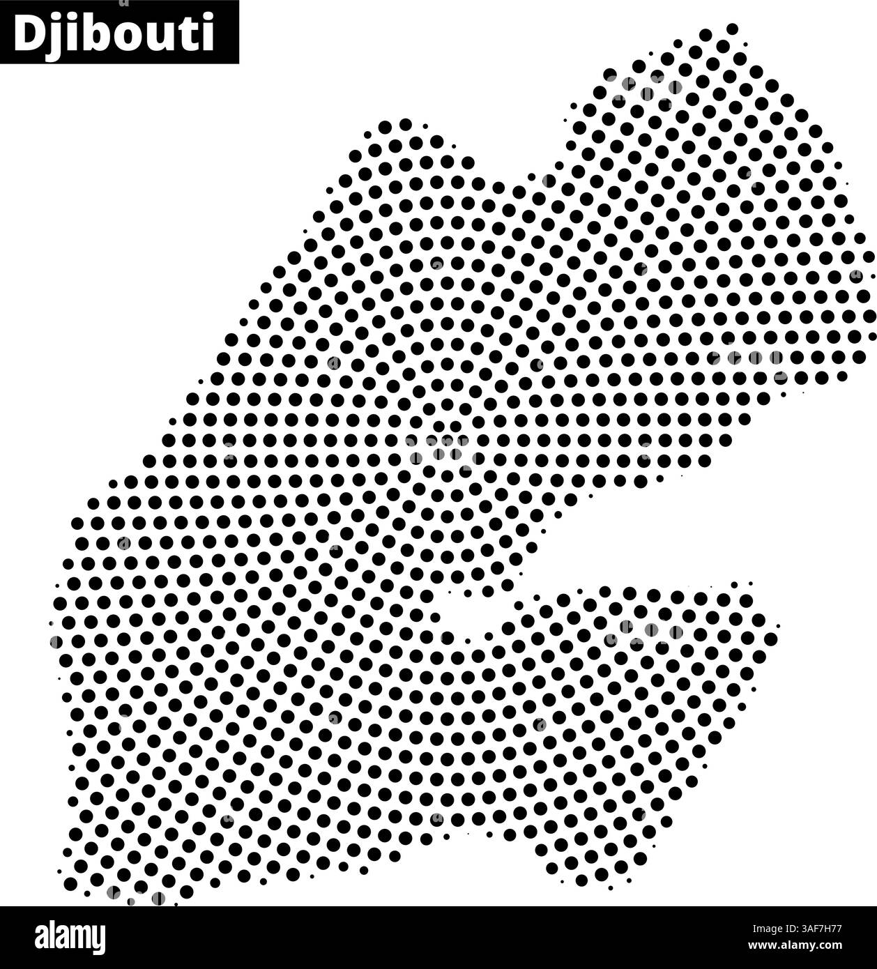 Detaillierte Karte von Dschibuti mit einzigartigen topografischen Merkmalen, die die Geographie des Landes hervorheben. Stock Vektor