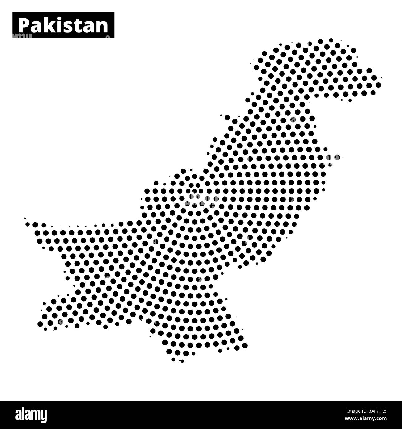 Eine abstrakte Darstellung des pakistanischen Umrisses, die seine geografischen Merkmale und Grenzen innerhalb eines Gittermusters betont. Stock Vektor