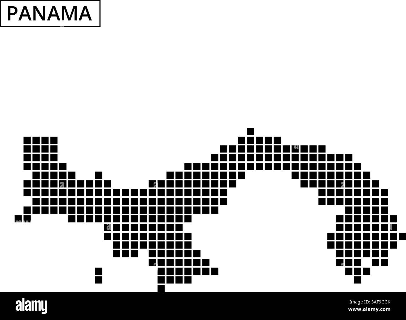 Diese Grafik zeigt eine gepunktete Darstellung der Karte Panamas und zeigt ihre unverwechselbare Form mit einer einfachen, modernen Ästhetik. Stock Vektor