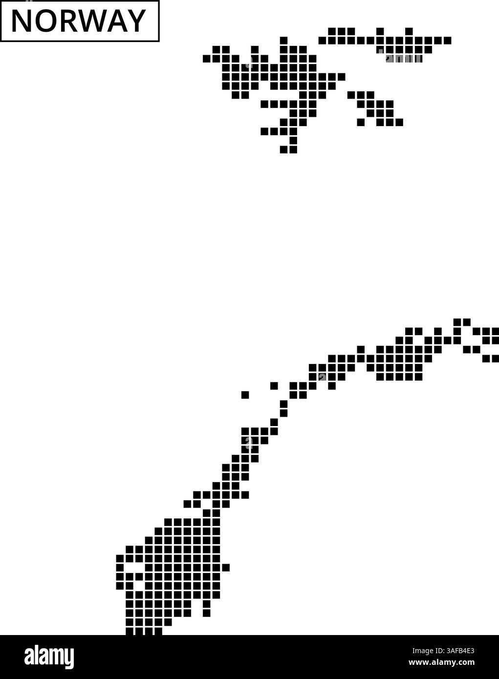 Eine visuelle Darstellung Norwegens mit gepunktetem Muster vor abstraktem Hintergrund, die seine einzigartige Geographie unterstreicht. Stock Vektor