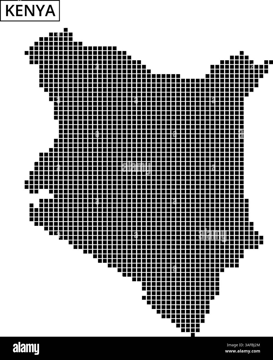 Einzigartige Darstellung Kenias mit Punktmuster, die sein geografisches Layout und seine künstlerischen Merkmale zeigt. Stock Vektor