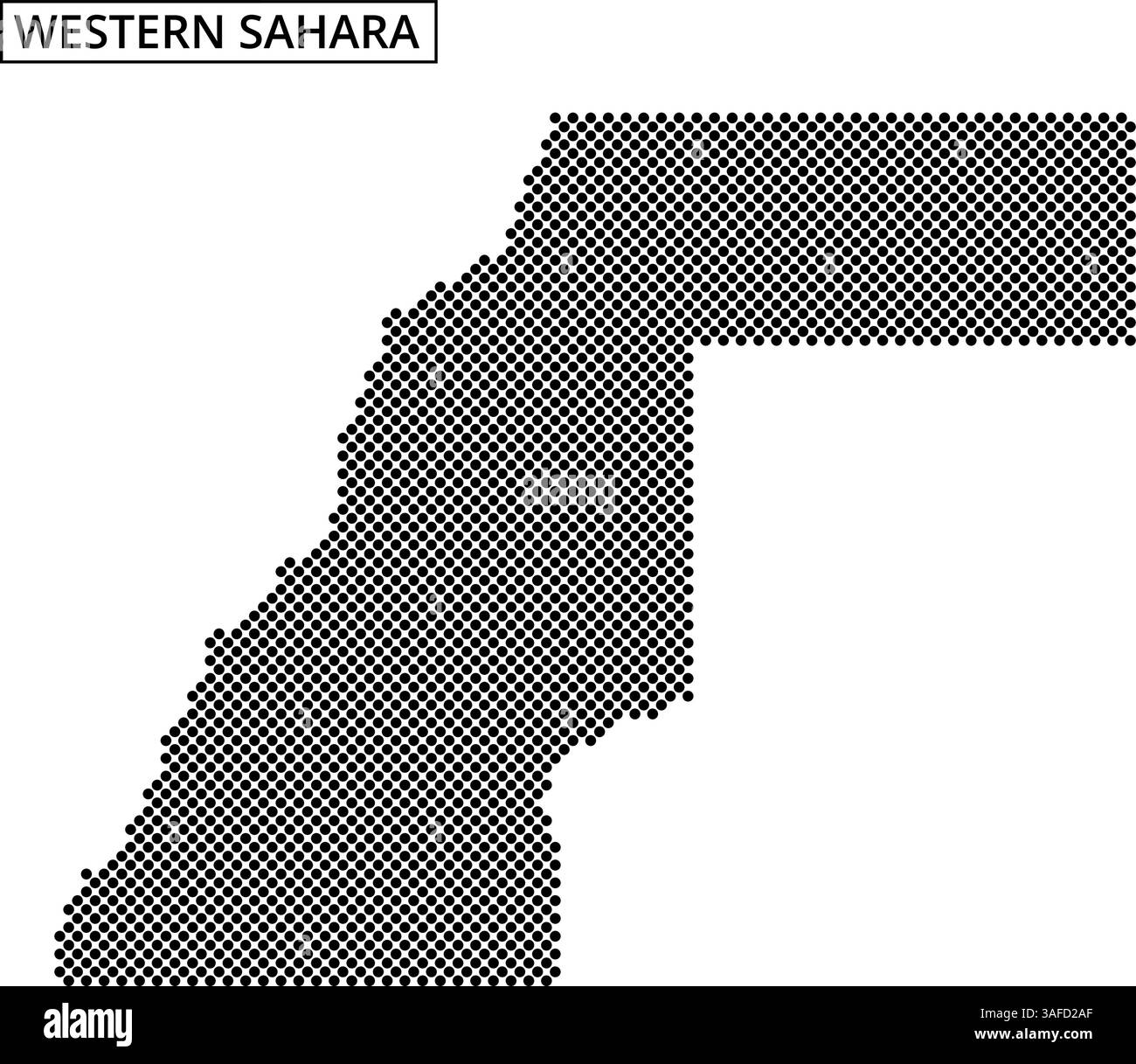 Eine detaillierte Karte zeigt die geografischen Grenzen der Westsahara und zeigt einzigartige topografische Merkmale und Datenbeziehungen. Stock Vektor