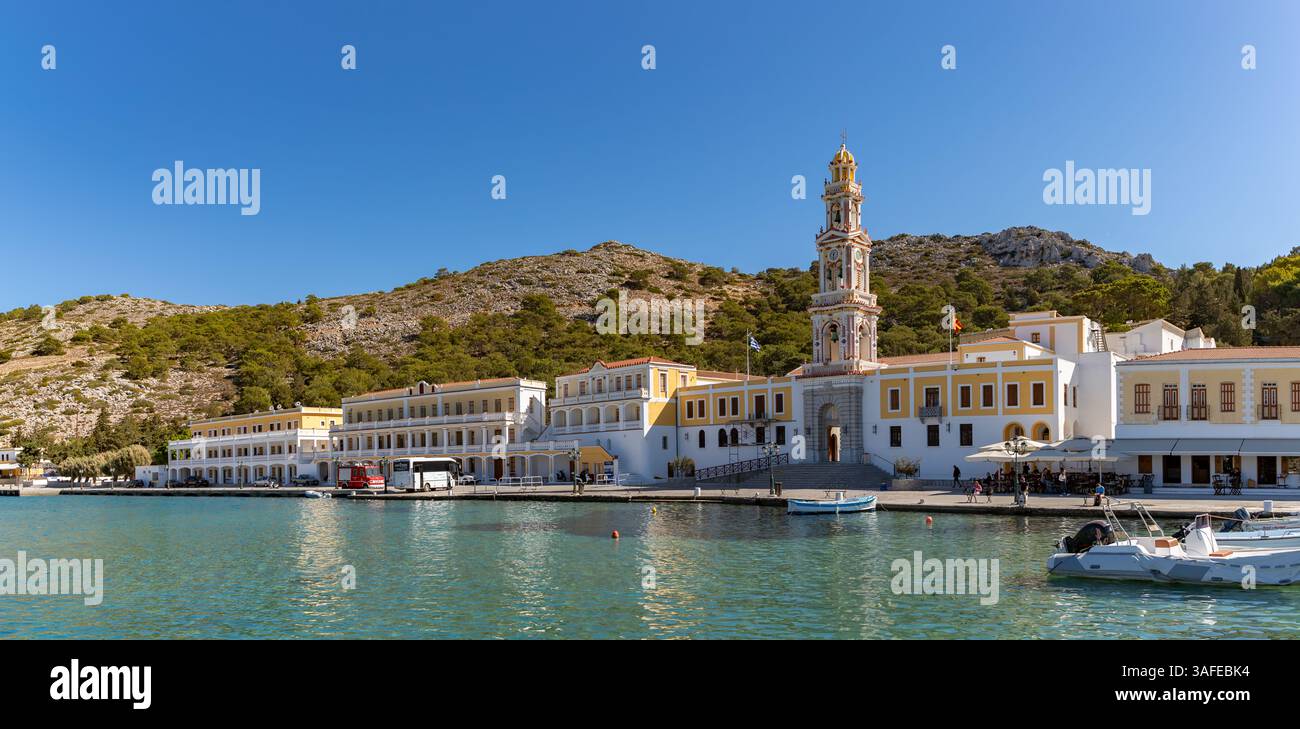 Ein Bild des Heiligen Klosters des Taxiarchen Michael Panormitis. Stockfoto